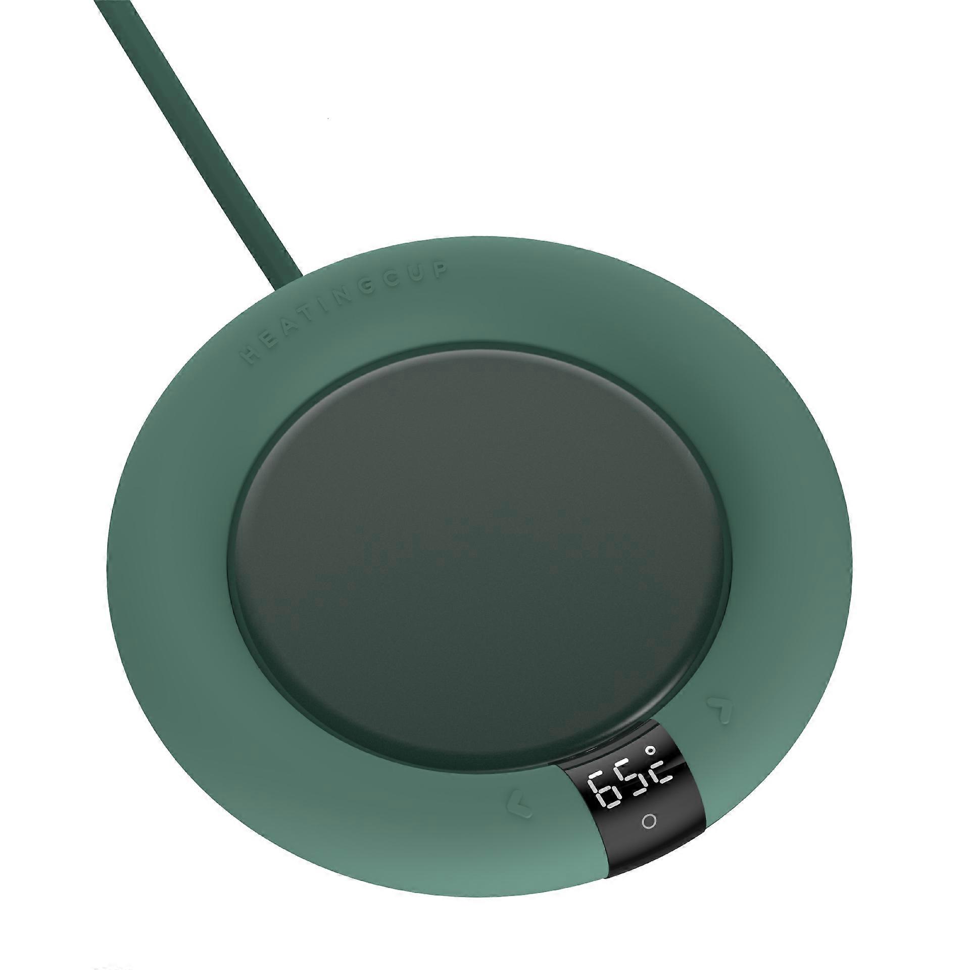 Chocolate Milk Coffee Mug Warmer for All Cup Types, 3 Temperature Levels with LED Display and Fingerprint Sensor, Hot Water Coaster Chest Warmer(Green