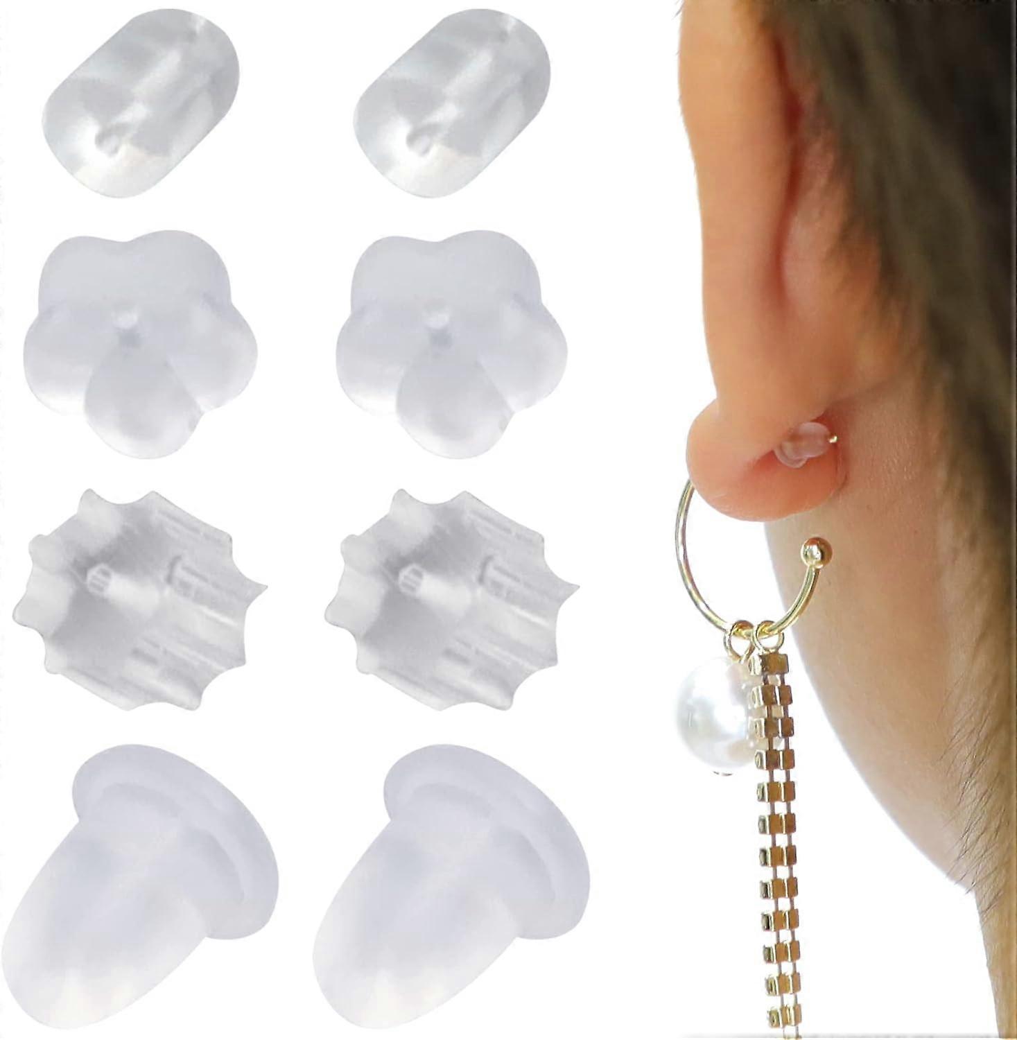 Silicone Earring Backs - 800 Pcs Soft Rubber Earring Stoppers, Clear Earring Backing Replacement