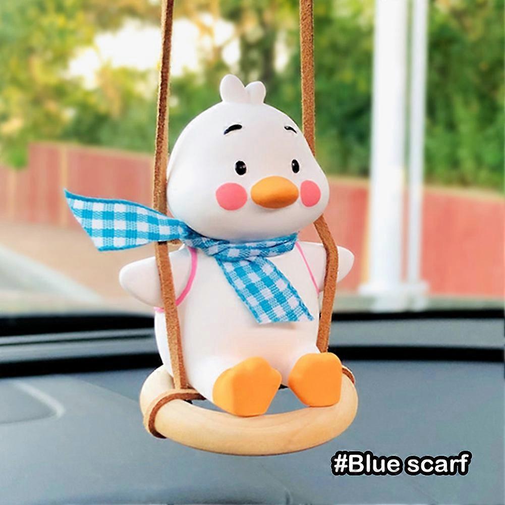 Car Hanging Scarf With Glasses Duck Pendant Auto Rearview Mirror