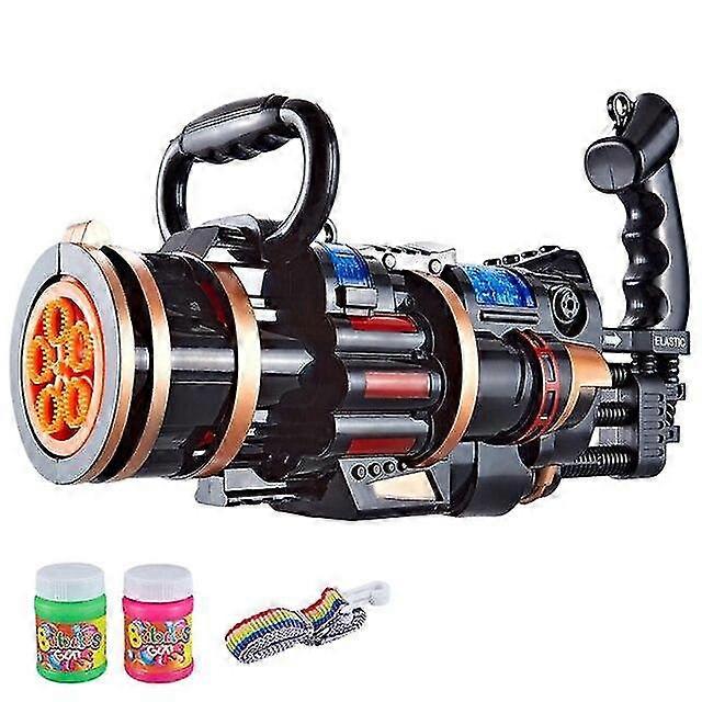 YYH-Large Automatic Bubble Machine Upgrade Cool Lighting Dynamic Sound Children's Large Black
