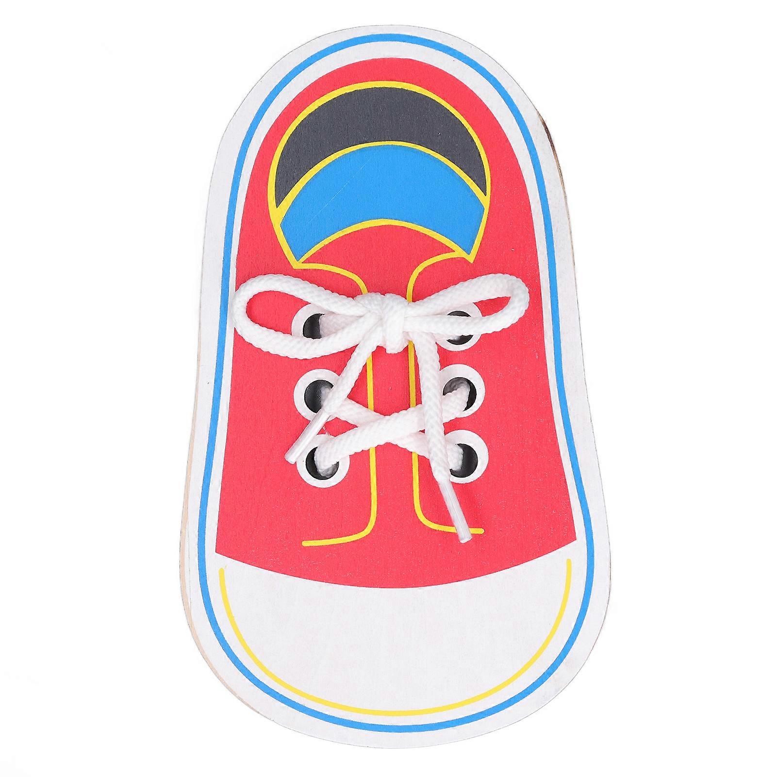 Learn to Tie Shoelaces Toy Early Development Teaching Independence Smooth Shoelace Threading Teaching Toys for Kids Lacing and Stringing Toy