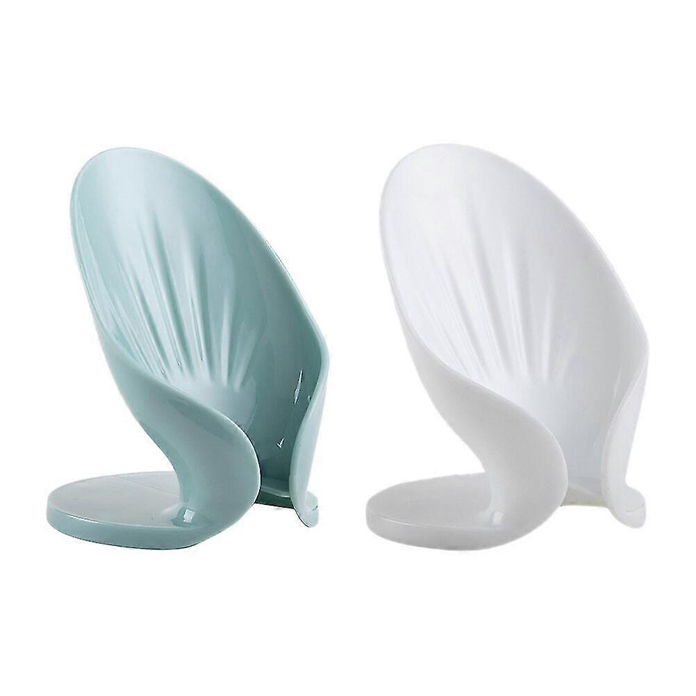 2pcs Draining Soap Tray Self Draining Soap Holder Plastic Soap Dish For Bathroom