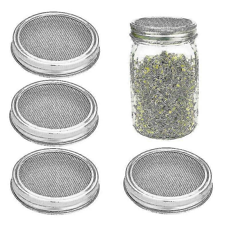 6 Pack Sprouting Jar Lids Fits Regular Mouth Jars