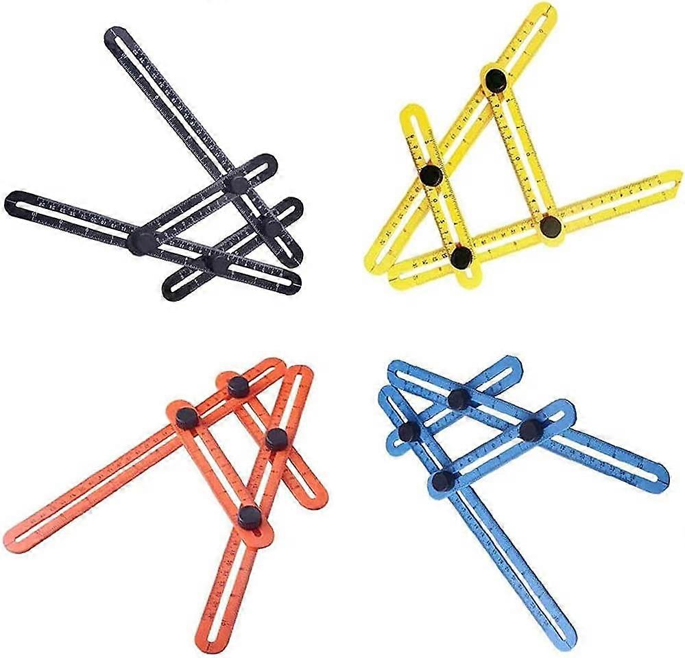 ABS Plastic Metric Multi-Angle Measuring Tool 4 Pieces (4 Colors)