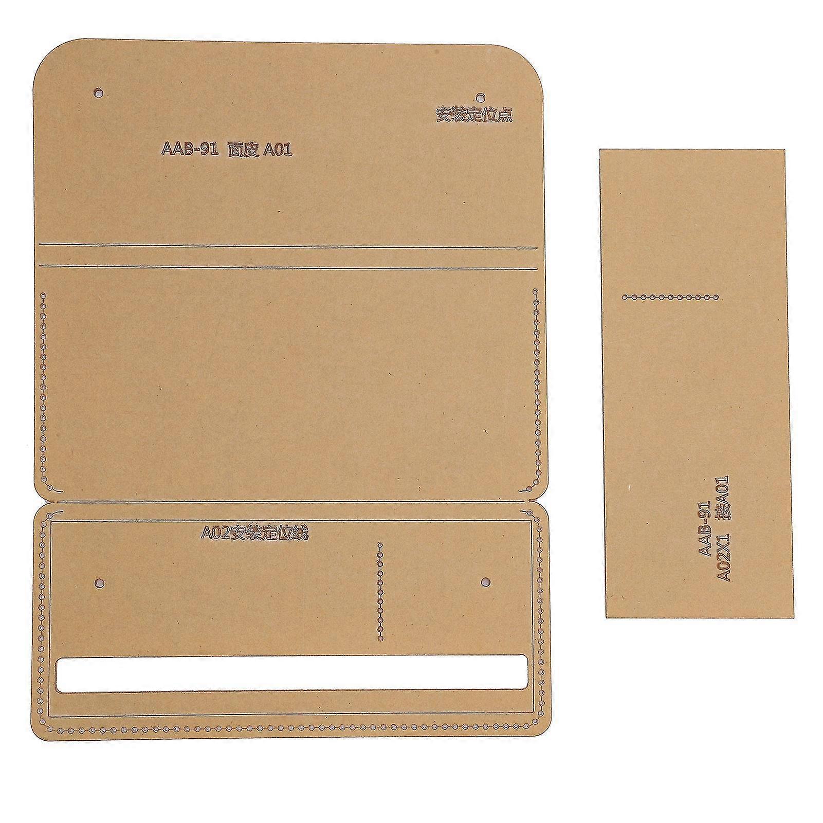 Wallet Making Pattern Template Kit with Acrylic Drawing Tools