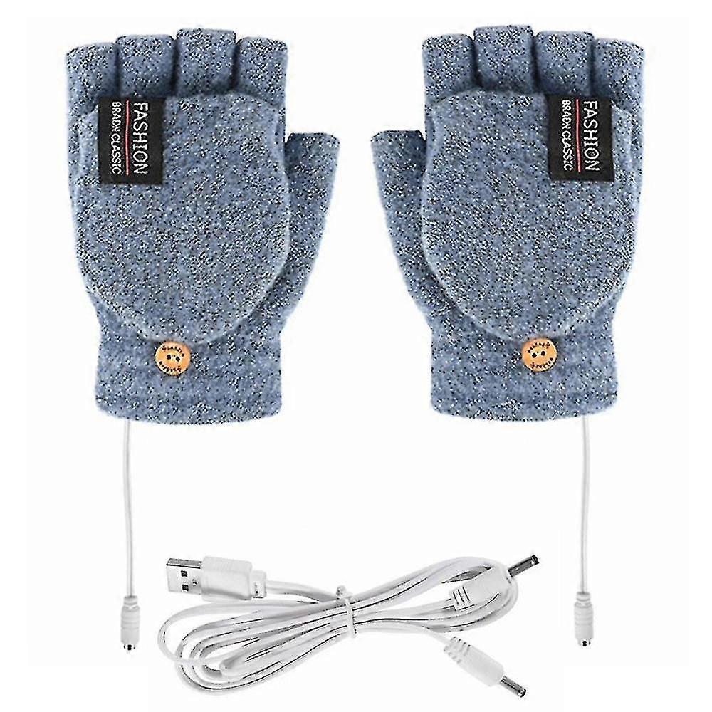 Gants Chauffants Lectriques Chauffe-Mains Chauffants Usb Thermiques - Bleu Clair