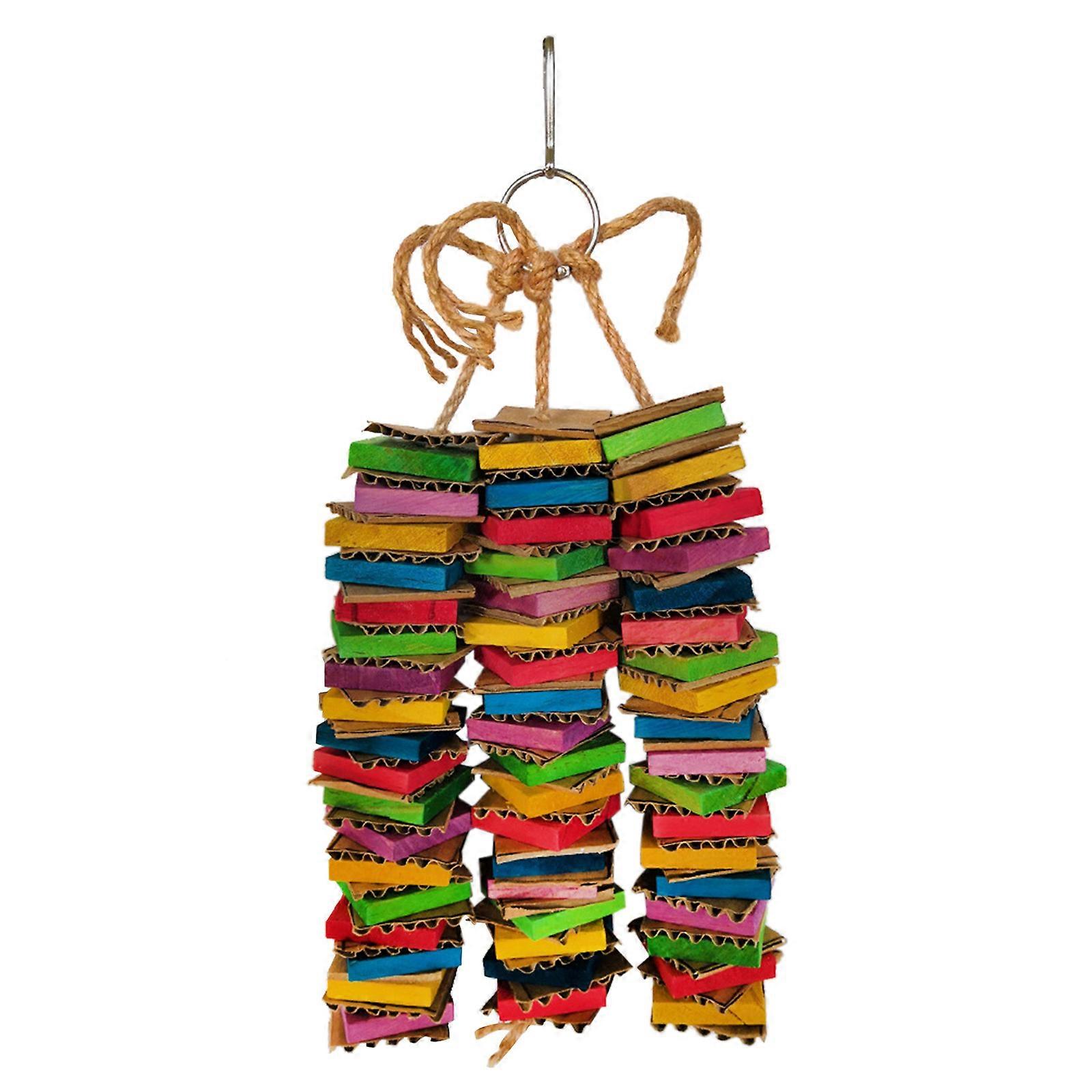 لعبة مضغ الطيور من الورق المقوى كتل الخشب ألعاب ترفيهية للببغاء المتوسط