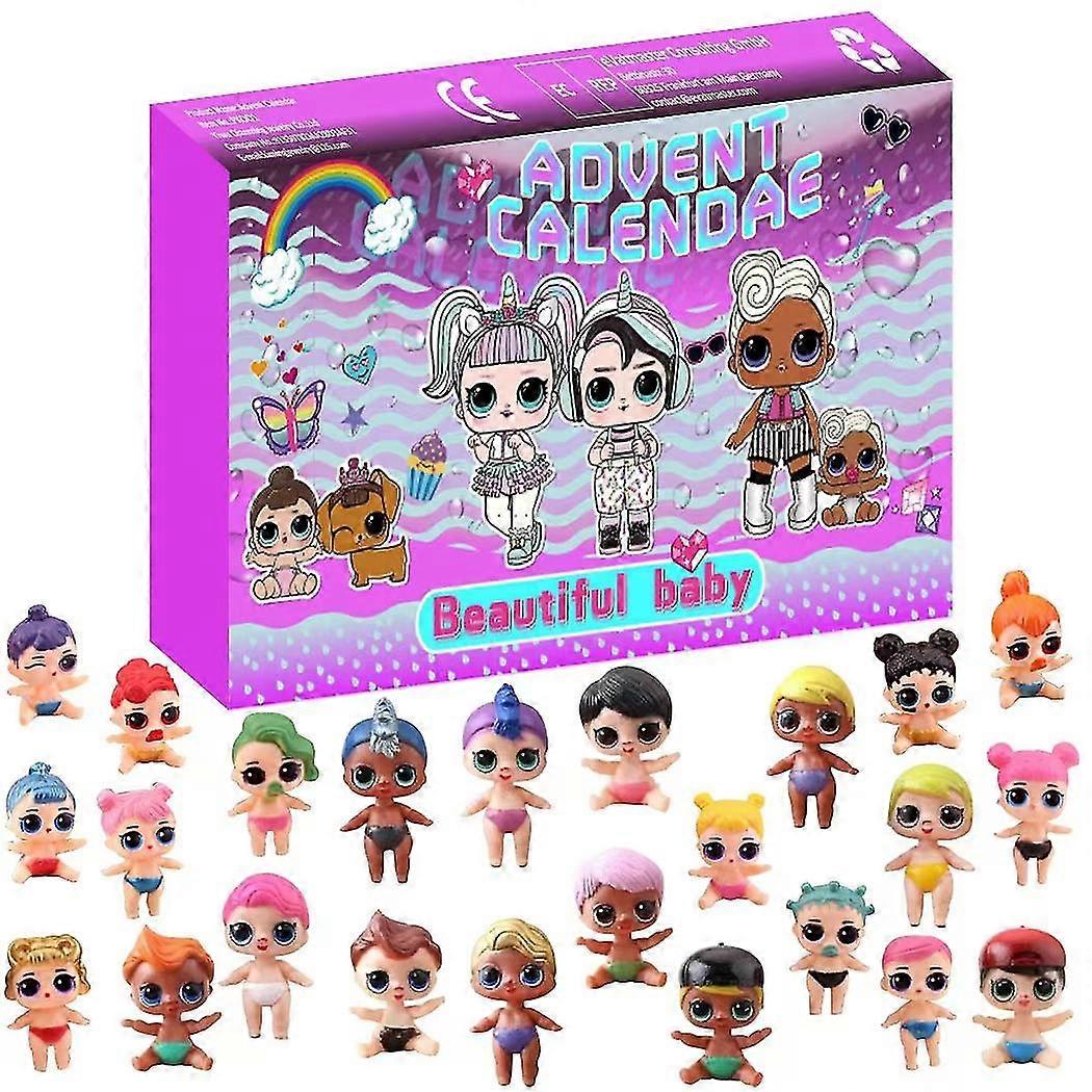 24日間のアドベントカレンダークリスマスカウントダウンサプライズボックスキッズクリスマス美しい赤ちゃんブラインドボックスギフトDaor2312