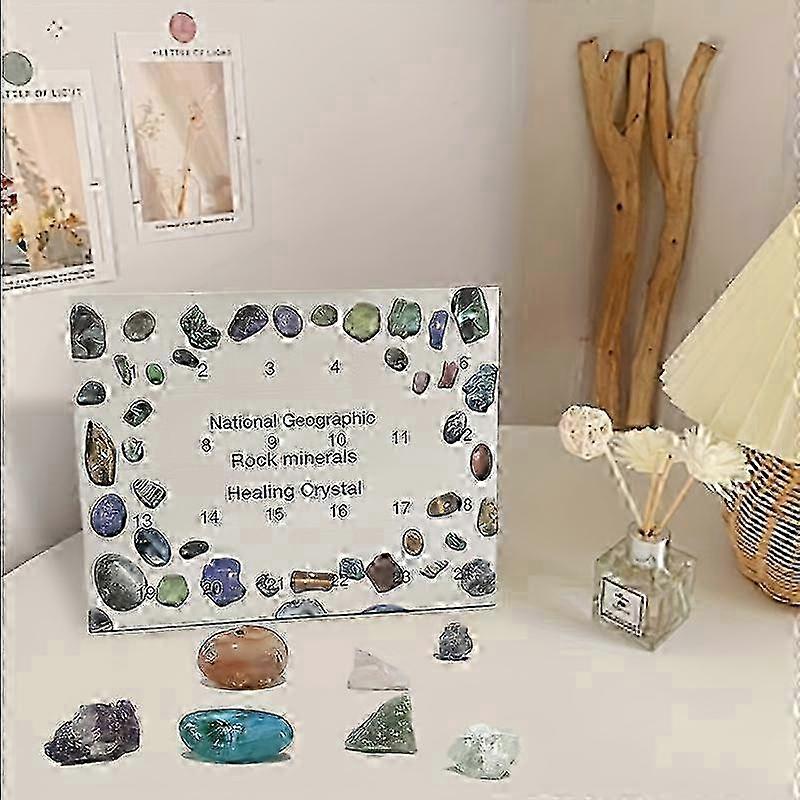 Haiweisi 1 قطعة تقويم مجيء عيد الميلاد ، 24 شبكة خام أخضر هدية مربع مفاجأة عيد الميلاد تخمين أعمى مربع الحرف ، المنزل Decorchrui341