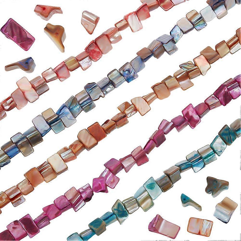 1 Box 5 Strands Freshwater Shell Beads Natural Dyed Shell Charms Nuggets Spacer Loose Beads for DIY Craft Jewelry Making Necklaces Bracelets (Mixed Co