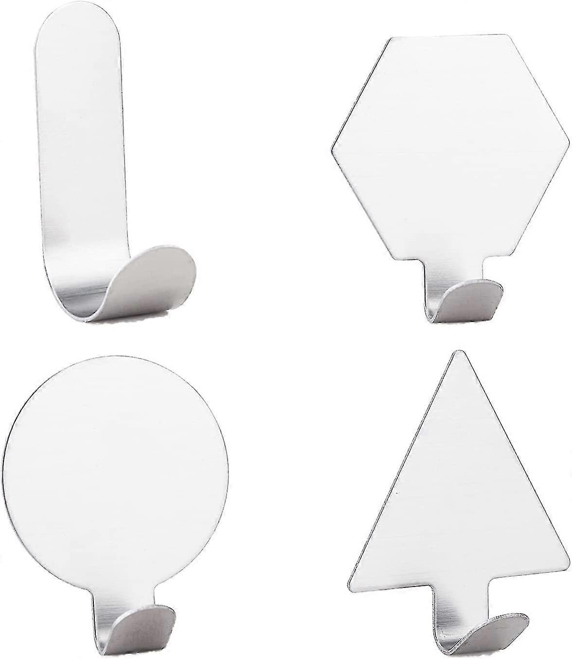 3m klebrig krok 4 stk rustfritt stål frostet krok sølv