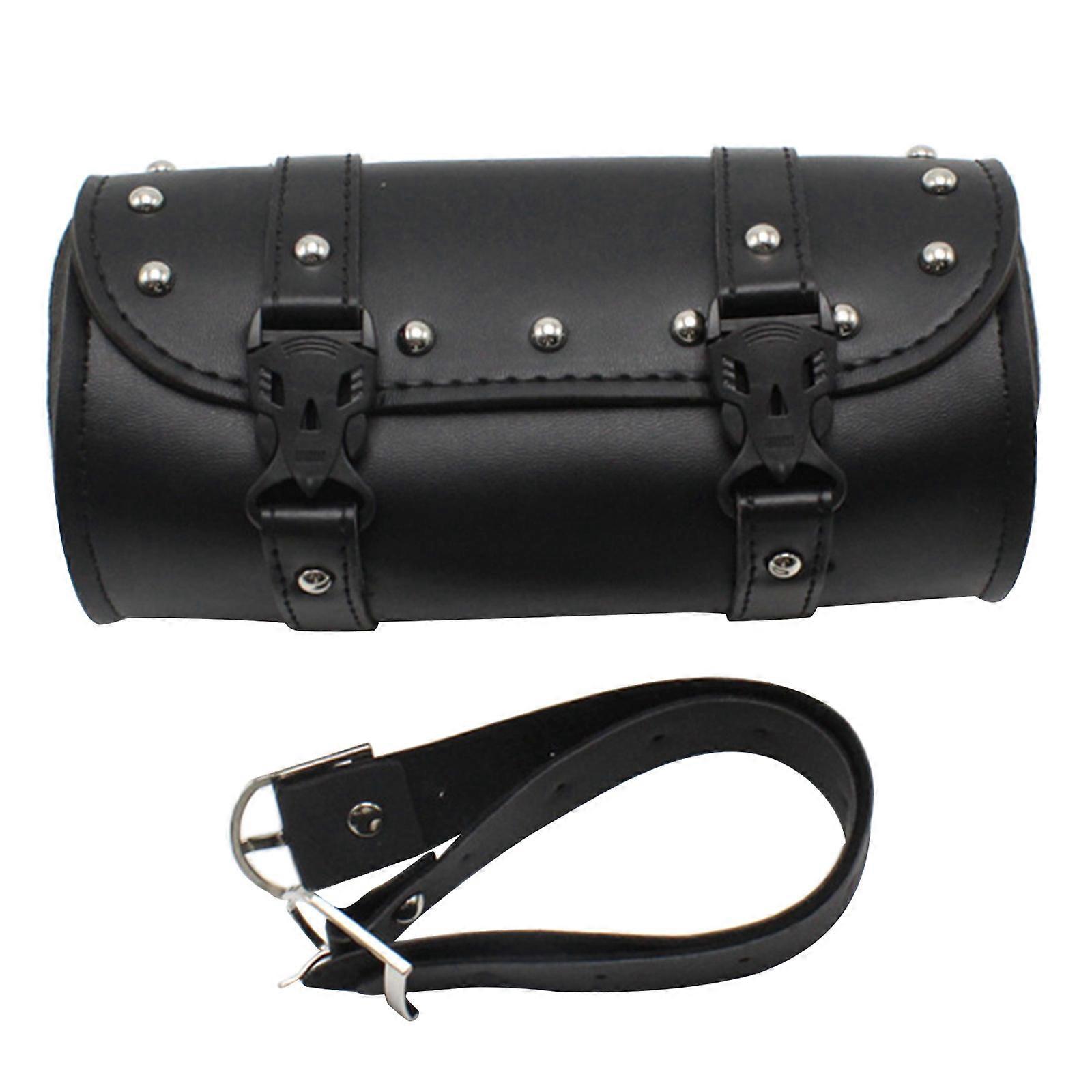 PU Leather Handlebar Tool Pouch Universal Motorcycle  Fork Saddlebag Vintage