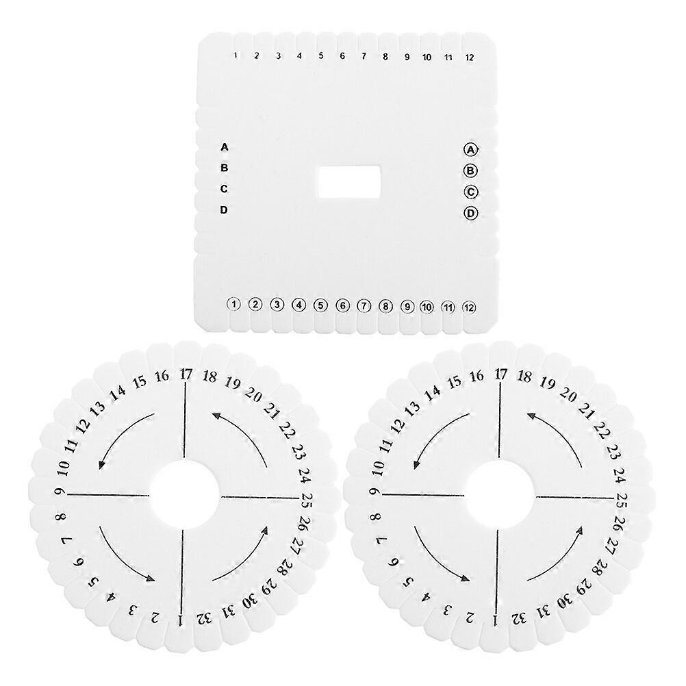 3pcs Practical Beading Cord Discs Braiding Boards Handmade Weaving Disk Plates