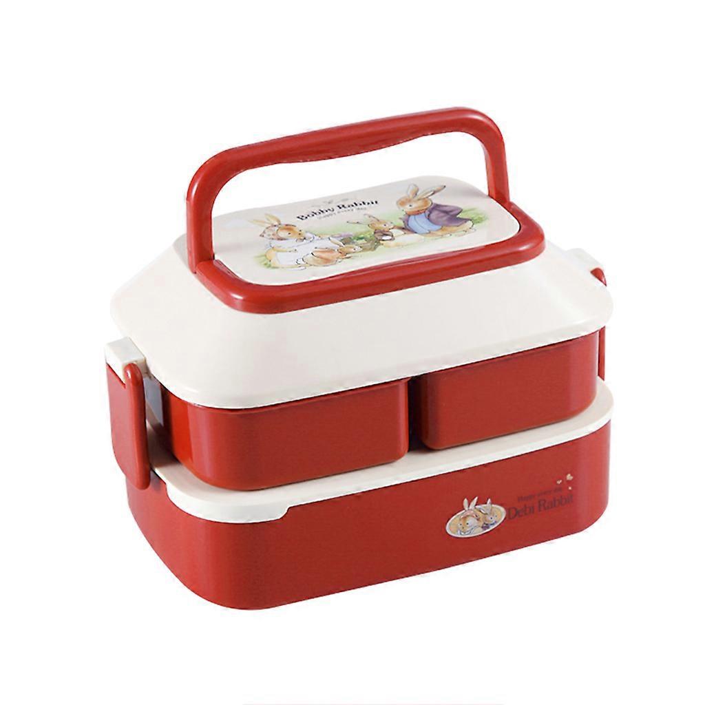 Japanese-style Double-layer Separated Bento Box Portable Microwave Lunch Boxes