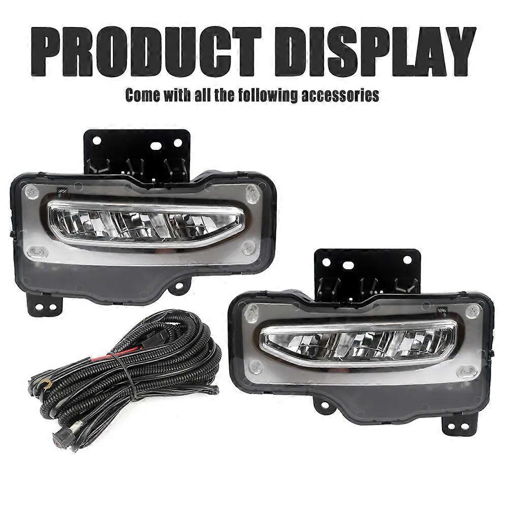Front Bumper Fog Lamp Upgrade FOR GMC Sierra Denali 1500 2016 2017 2018 Version Additional LED Foglight Set