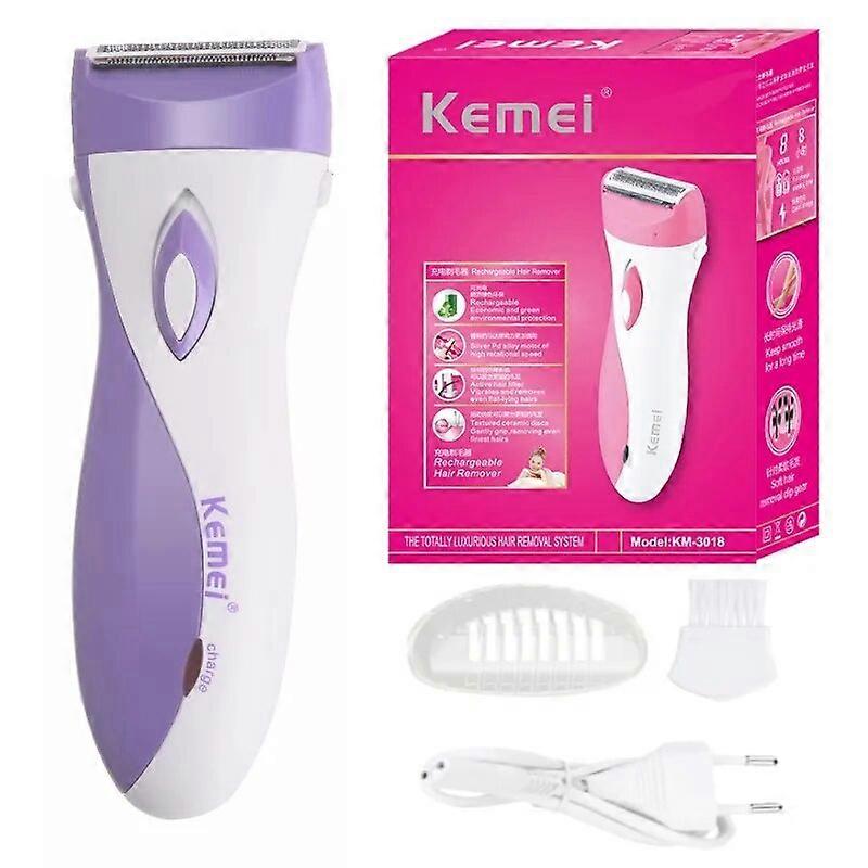 Kemei KM-3018 Electric Rechargeable Lady Shaver Hair Remover Epilator Painless Shaving Wool Scraping EU For Whole Body Use