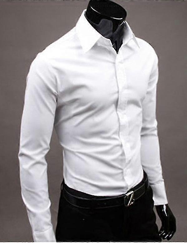 Camicie di lusso Uomo Casual con colletto formale Slim Fit Camicie Top TW