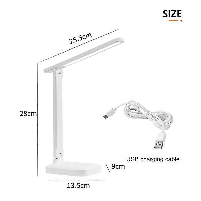 3 Colors Foldable Touch Led Desk Lamp DC 5V USB Rechargeable Dimmable Eye Protection Ideal for Reading or Bedside