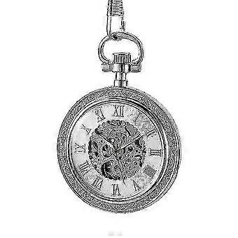 Classic Roman Mechanical Pocket Watches Mens Gold Skeleton Steampunk Pocket Watch ChainsWatches