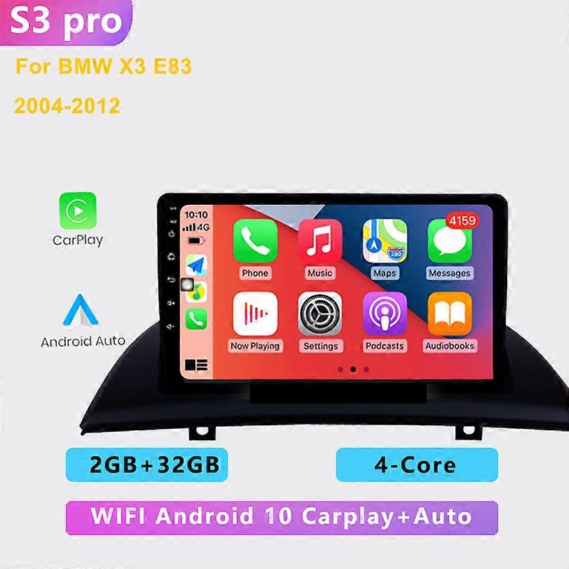 2 din NO DVD 4G+64G android 10.0 car radio multimedia player stereo carplay Auto GPS navigation 4G For BMW X3 E83 2004-2012
