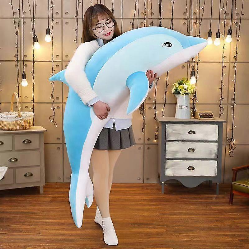 Blue Dolphin Pillow Children's Gift Ocean World Plush Toy-Stuffed Animals