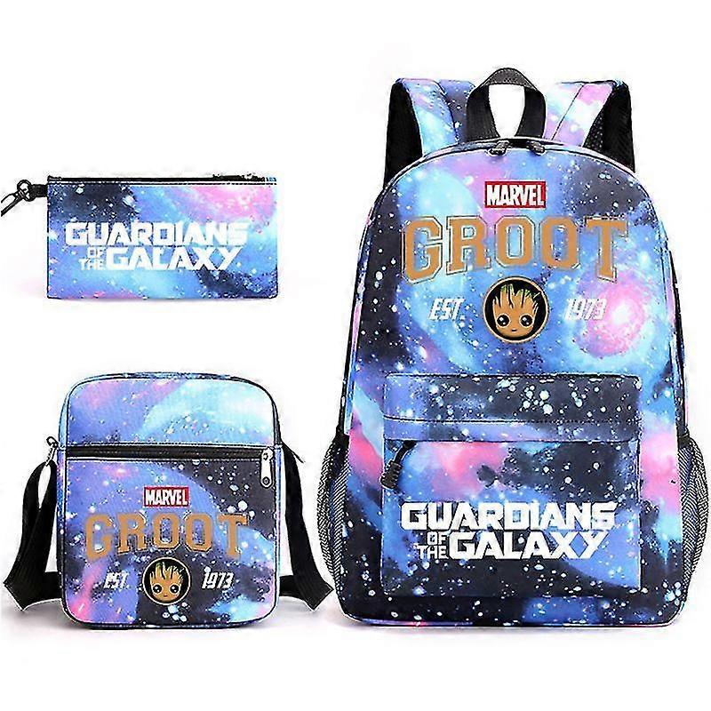 Guardians Of The Galaxy 3st / set Bcakpacks Tecknad Barn Pojkar Flickor Skolväskor Lätta Studenter Vattentät Kapacitet Mochilas
