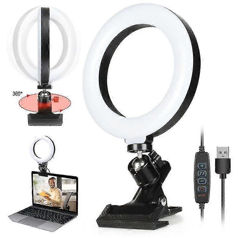 4" Led Dimmable Ring Light Selfie Clamp For Vlog Live Broadcast Selfie Makeup