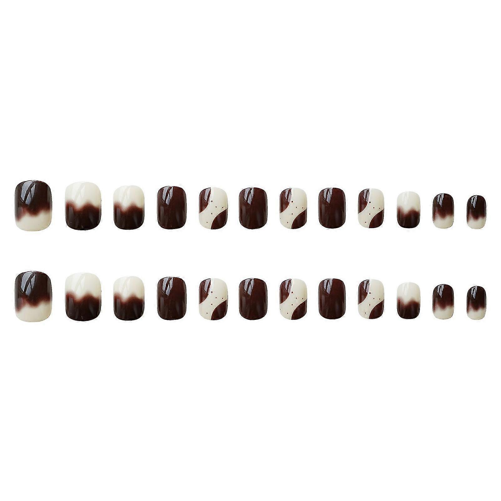 Gradient Fake Nails French Style Long Paragraph Manicure Save Time False Nails
