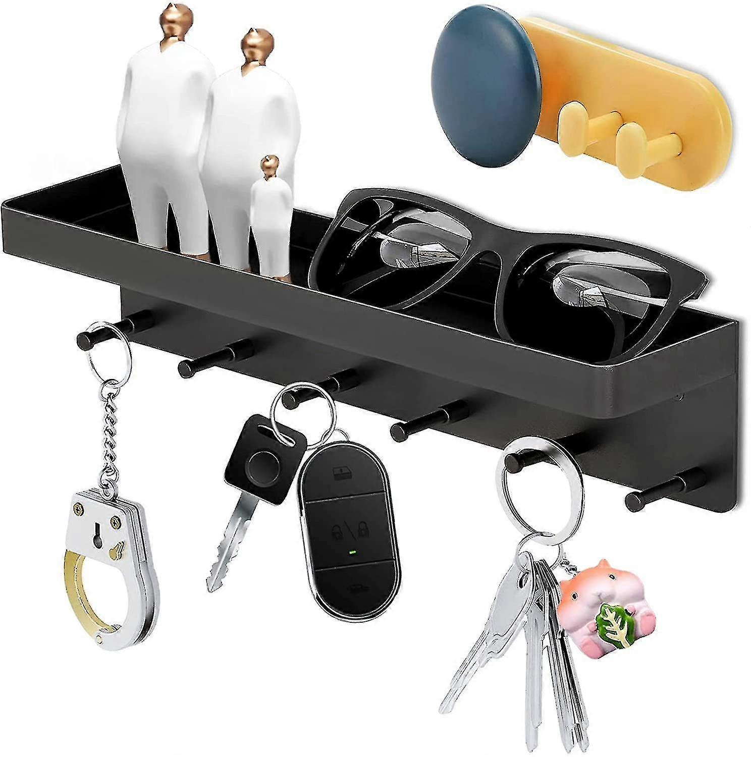 Key Rack With 6 Hooks + 1 Socket Hook, Key Holder, Key Organizer / Wall