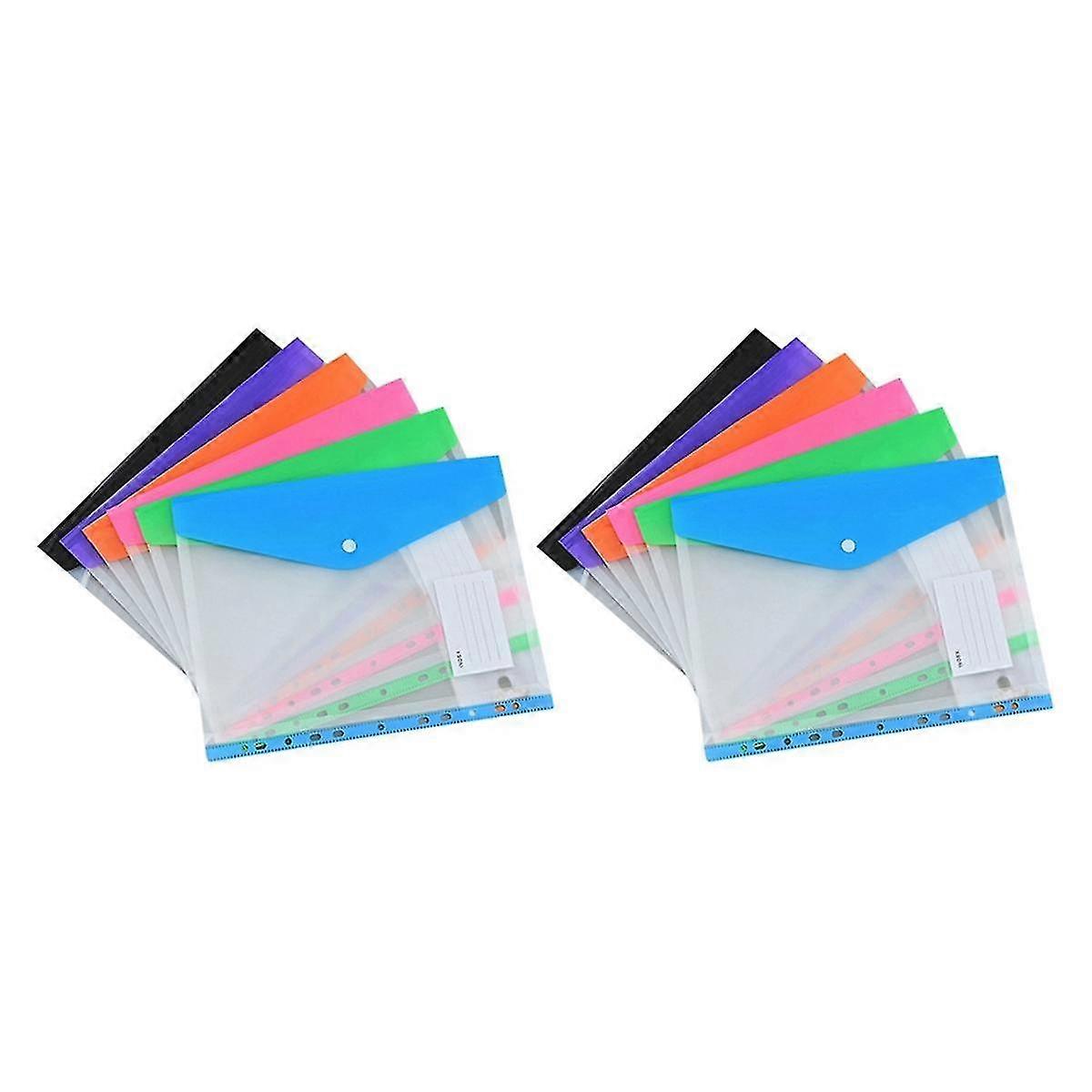 Binder Pocket Organizer Mapper, 12 Pack Expandable Mapper Konvolutter Ringbind Mapper med 11 huller til 2/3/4 ringbind
