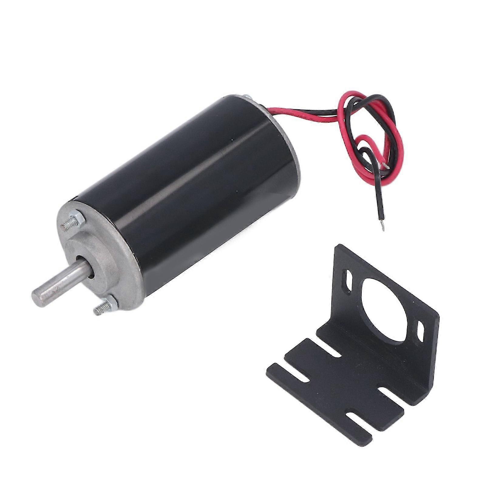 12V 50W DC High Speed Motor with Micro Adjustable Speed Control Large Torsion No Noise 3000rpm CW CCW Rotation Bracket Included