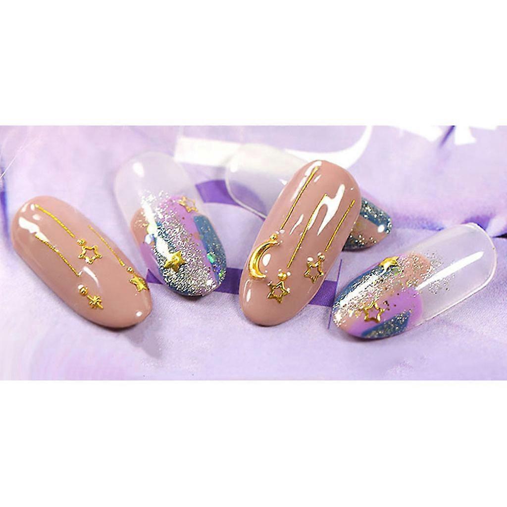 Metal Nail Art Studs Star Moon Hollow Studs Multiple Shapes 3D Nail Rivets Stud