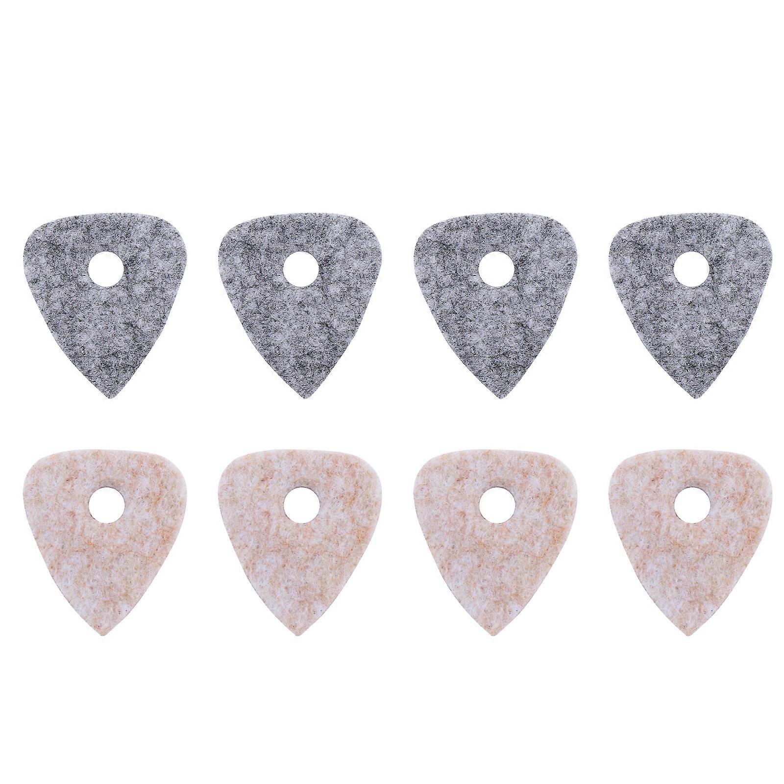 8pcs Felt Ukulele Plectrum Ukulele Picks Ukulele Accessory (Beige, Gray)