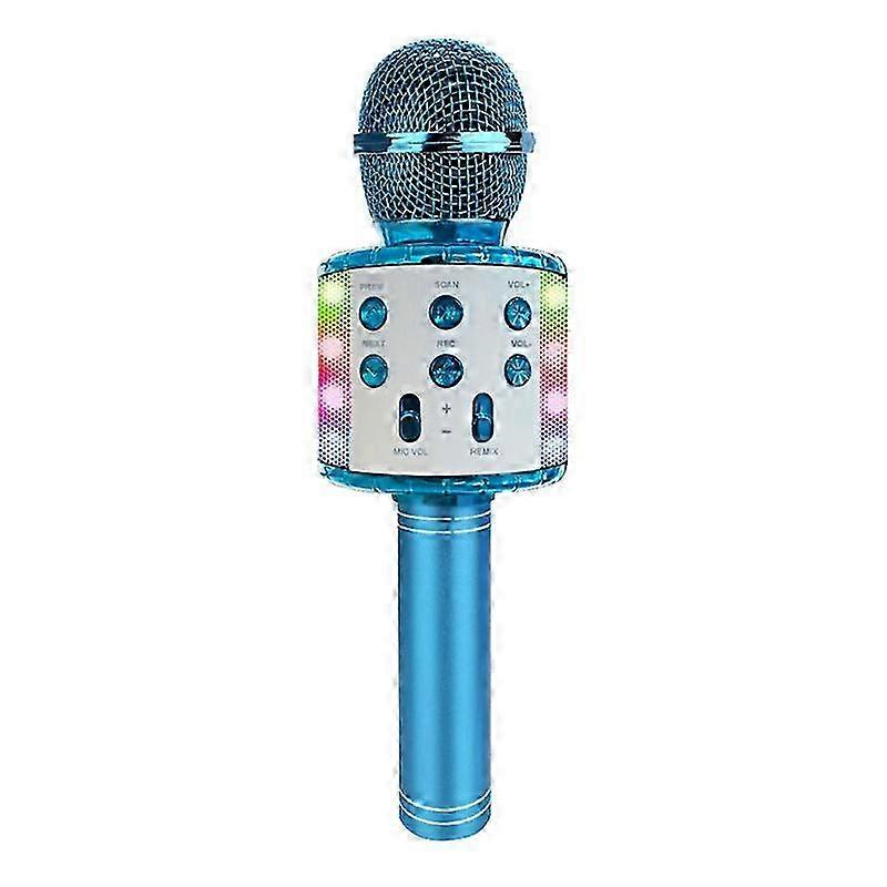 Kids Wireless Microphone with Dancing LED Lights, Blue