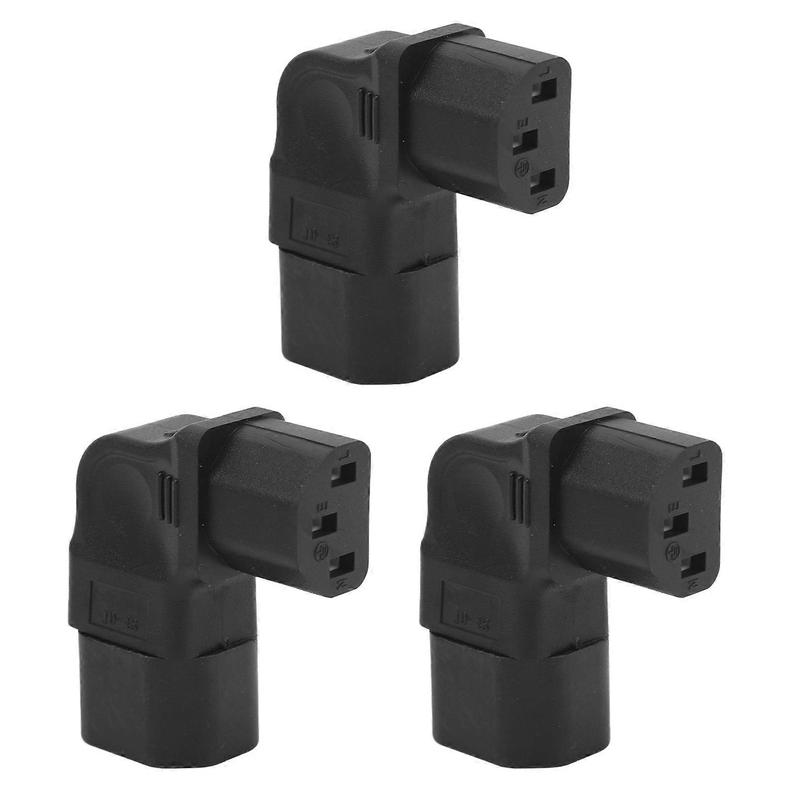 3 pcs IEC320 C14 to IEC320 C13 Power Adapter Right Angle IEC320 C14 to C13 90 Degrees Left Turn Power Adapter 250V 2500W