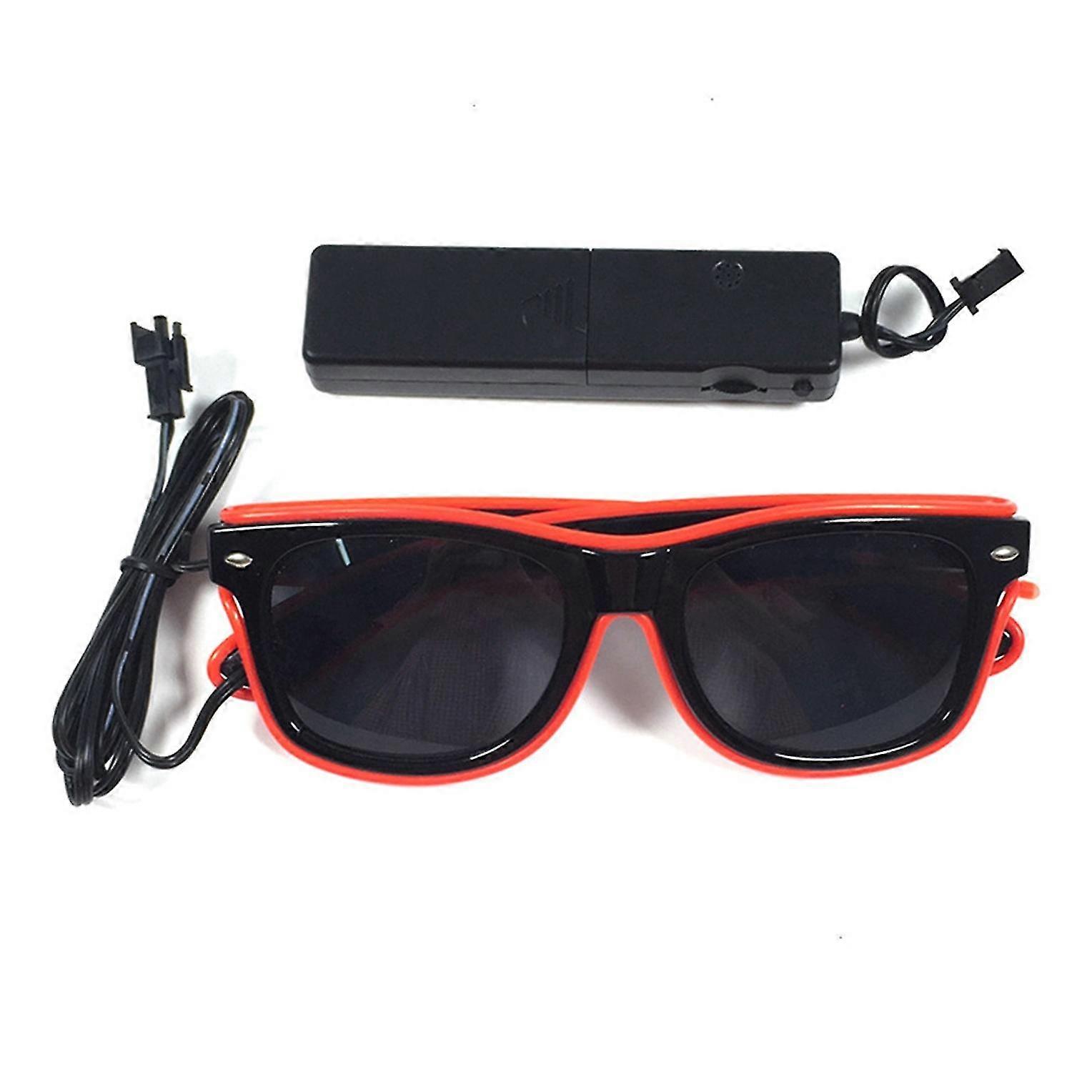 Party Sunglasses Light Up LED Unisex Wire Neon Glow in The Dark Lightweight Photo Prop Hip Hop Fashion Accessory