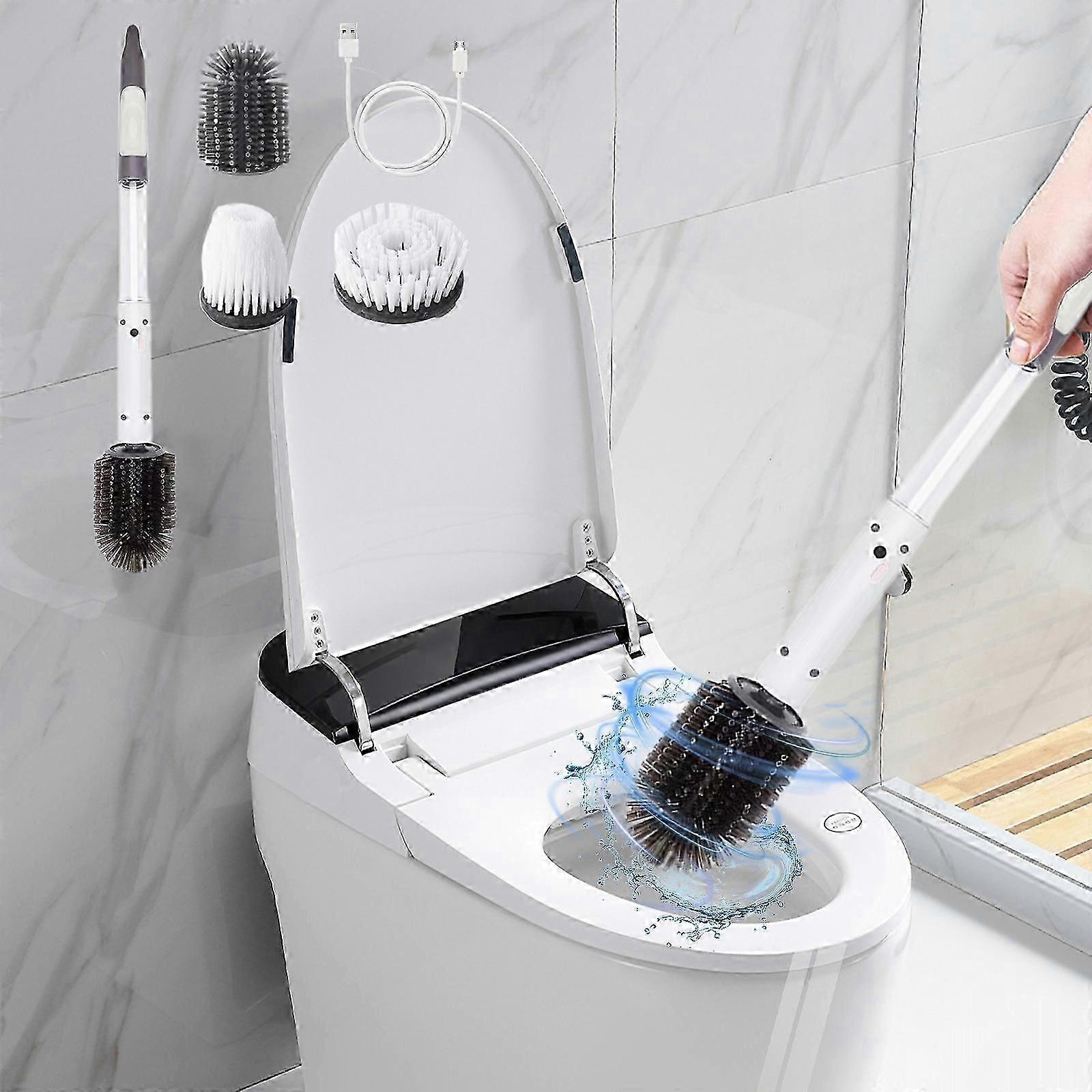Spazzola Elettrica Per La Pulizia Manico Lungo Spazzola Per Pavimenti Ricarica Casa Bagno Mocio Scopino Per WC Strumenti Per La Pulizia Della Cucina Spazzola Per WC A Parete Con Tre Testina