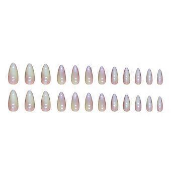 Verão Aurora Decor Amêndoa Unhas Postiças Ultra-flexível Longa Duração Unhas Postiças Cola Modelos
