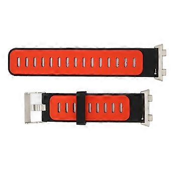 Sportuhrenarmband Weiches Silikonarmband Breatable Uhrenarmband für Oppo Watch 2 46mm (Schwarz Rot)