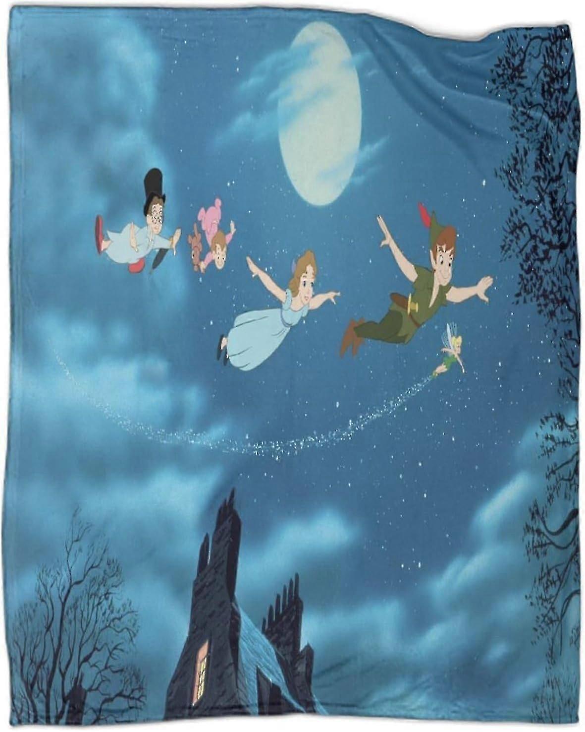 Peter Pan Deky Celoroční Deka, 3D tisk Ultra měkká flanelová deka Plyšová moderní deka pro chlapce a dívky Pohovka Obývací pokoj 127x152cm