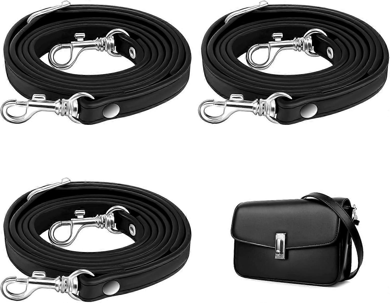 PCS Adjustable Bag Strap Black Universal PU Leather Replacement