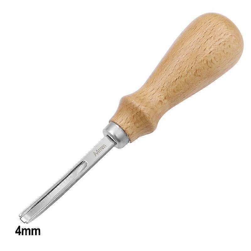 DIY Leather Craft Edge Beveler Skiving Beveling Knife Cutting Hand Craft Tool with Wood Handle