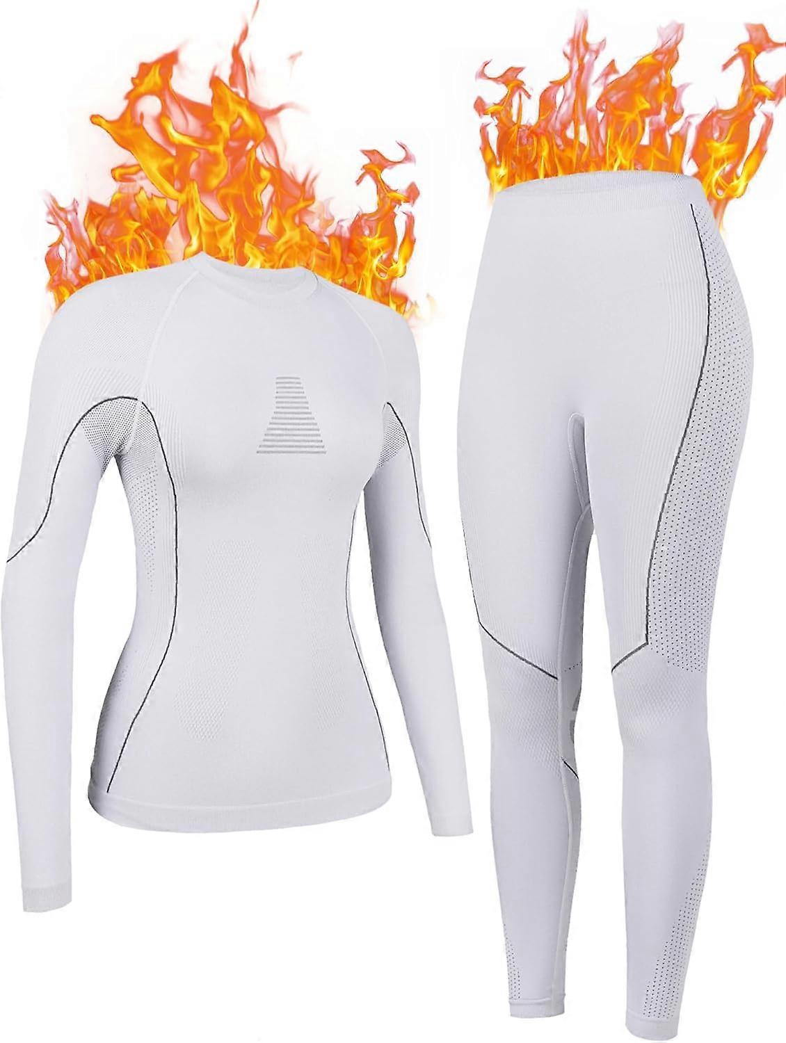Charmleaks Womens Thermal Underwear Top and Bottom Sets Women Long Johns Warm Base Layer for Cold Weather