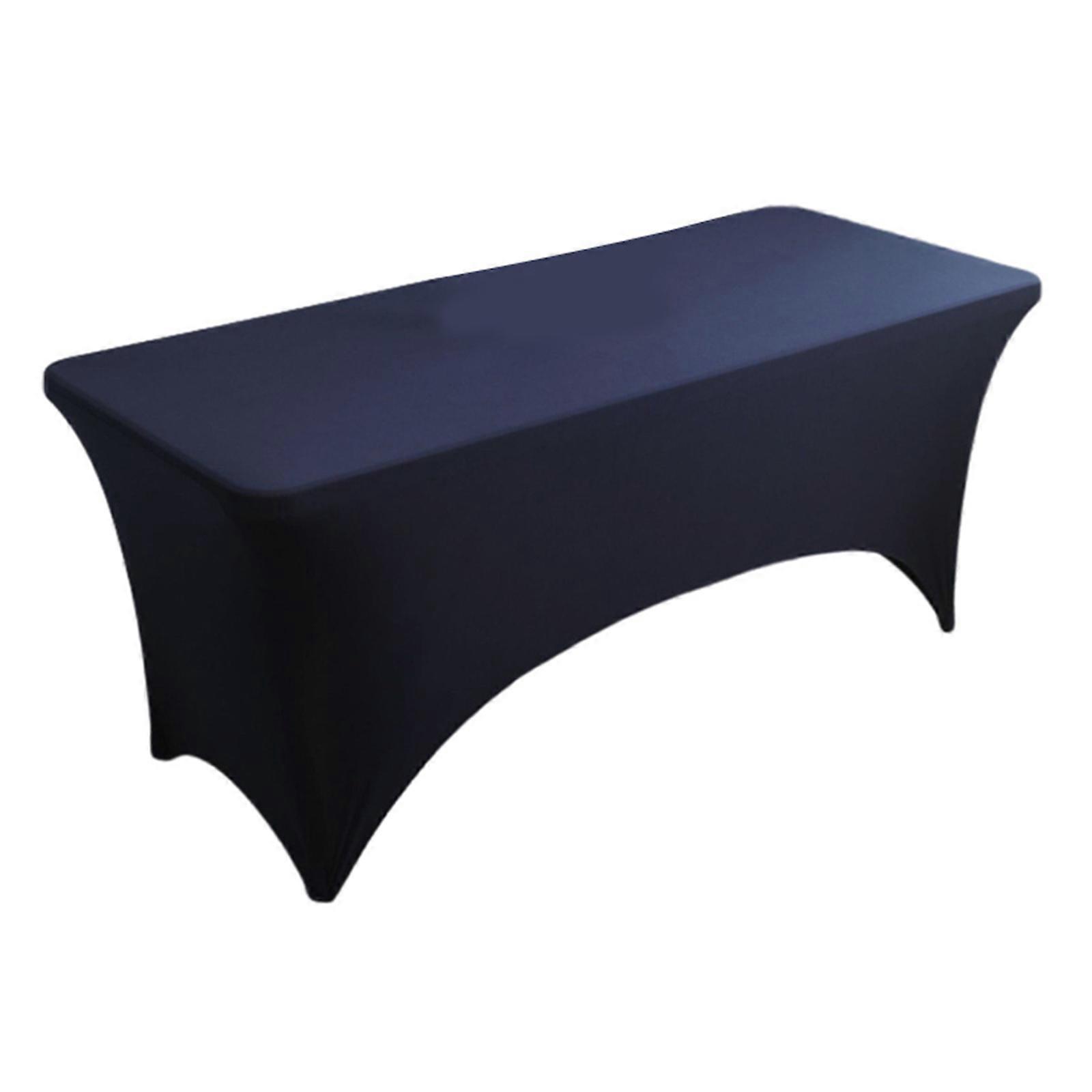 Height Stretch Rectangular Tablecloth Cocktail Table Cover Spandex Table Cloth Bars Hotel Party Wedding Elastics Table Cloth  Navy blue