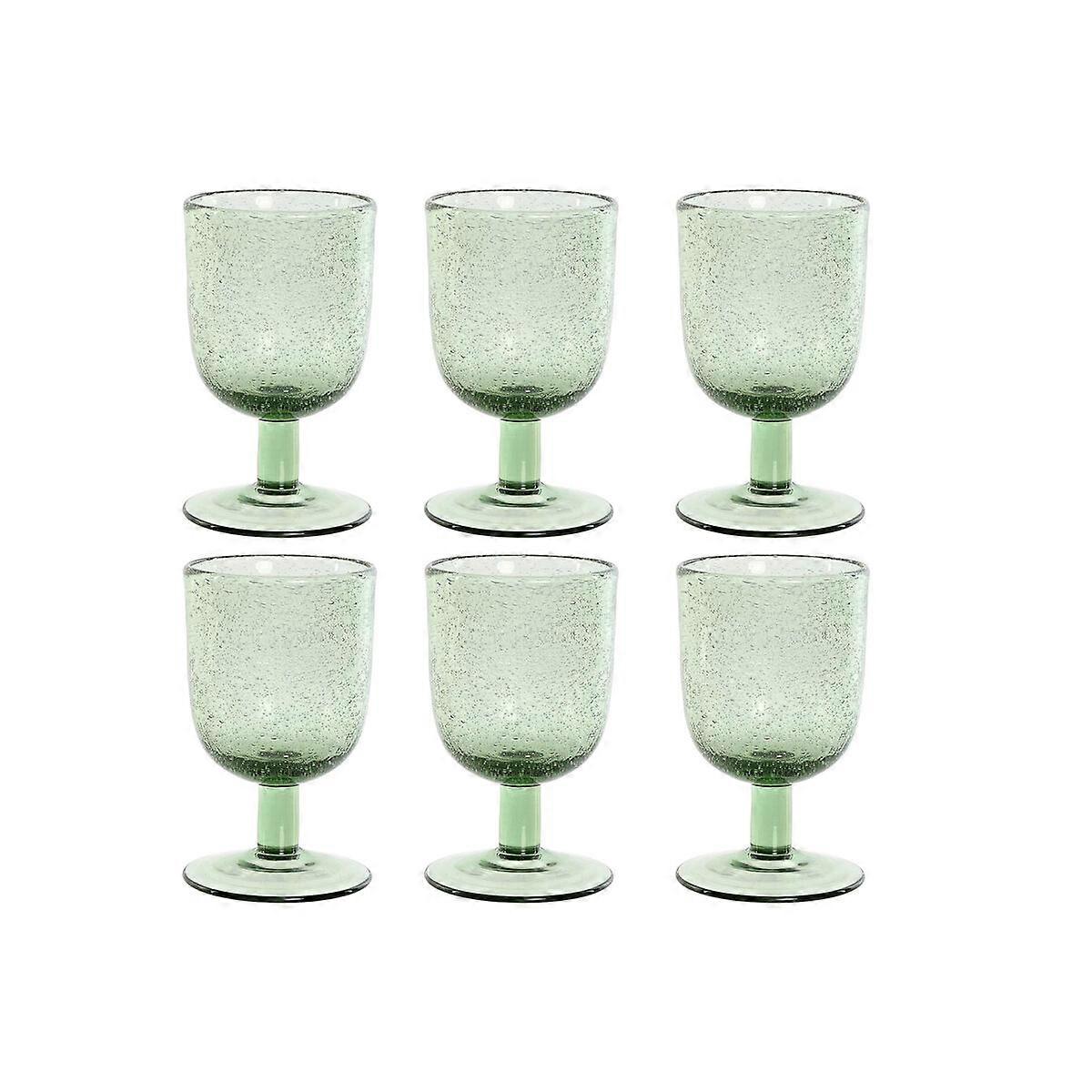 Set of cups Home ESPRIT Green Crystal 300 ml 8 x 8 x 14 cm (6 Units)