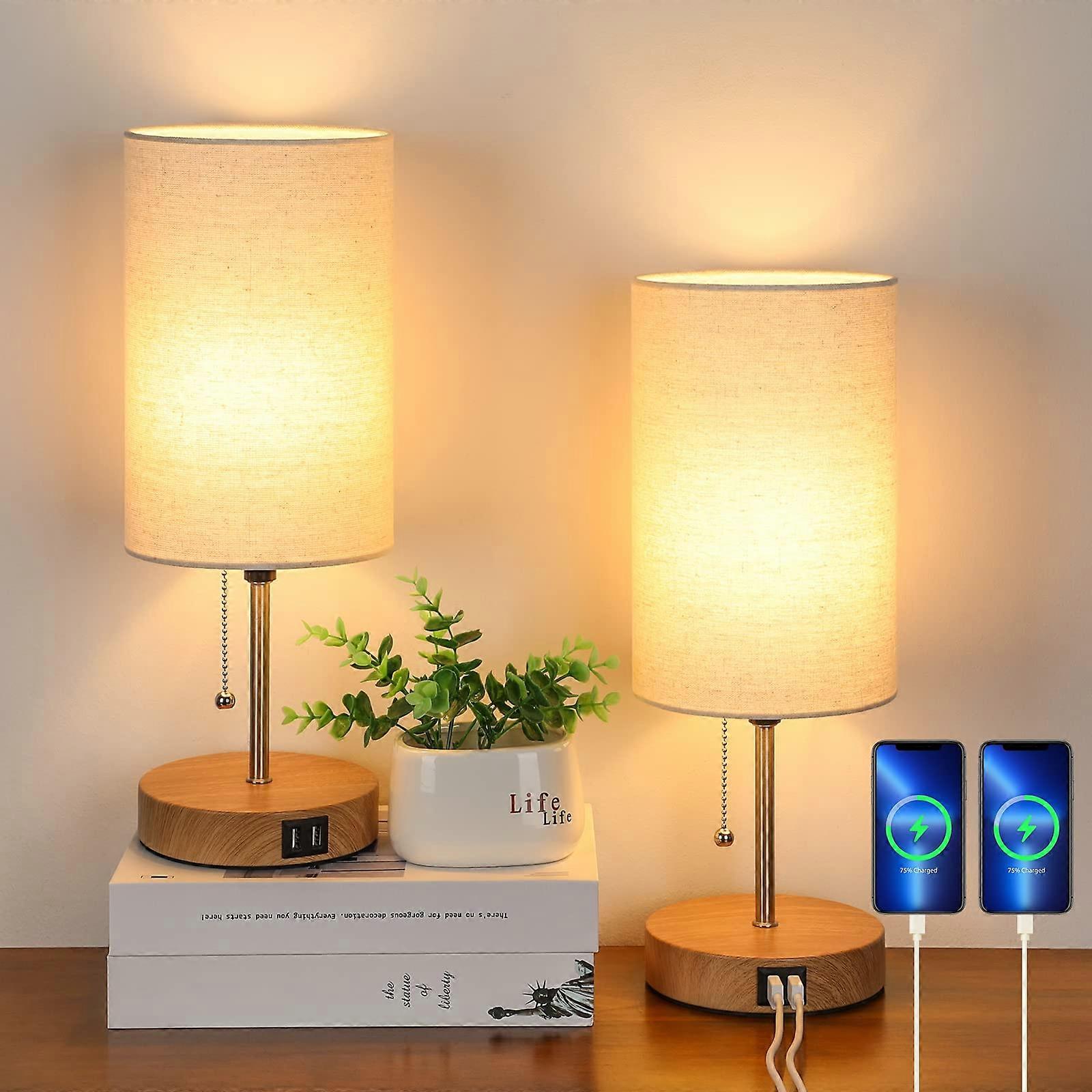 Table Lamps 2-Pack Modern Design For Bedroom And Office Lighting