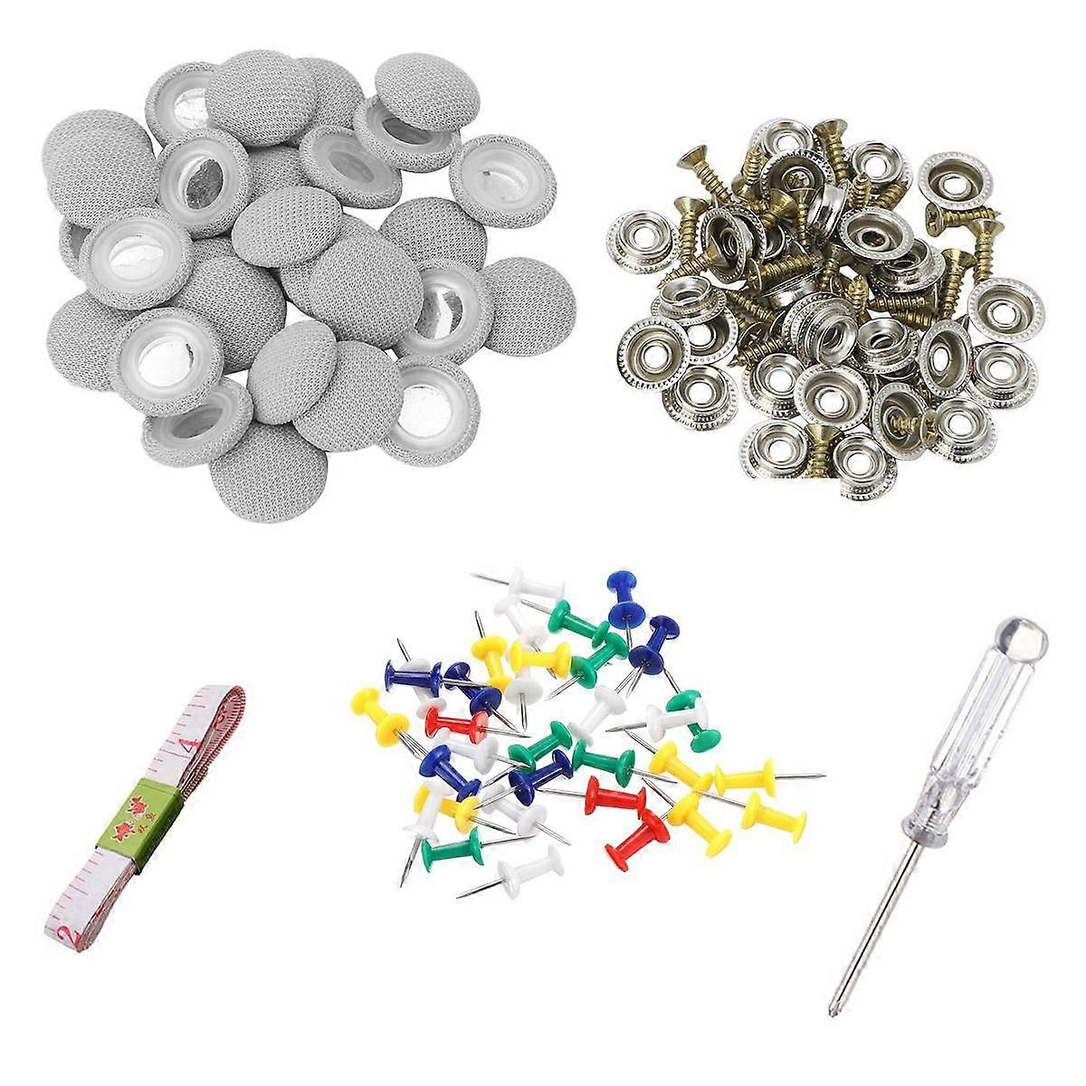 60Pcs Diy Roof Lining Repair Kit Fix Sagging Headliner Pin Buckle Screw No Glue for Truck/Car Screw Ceiling Repair Gray