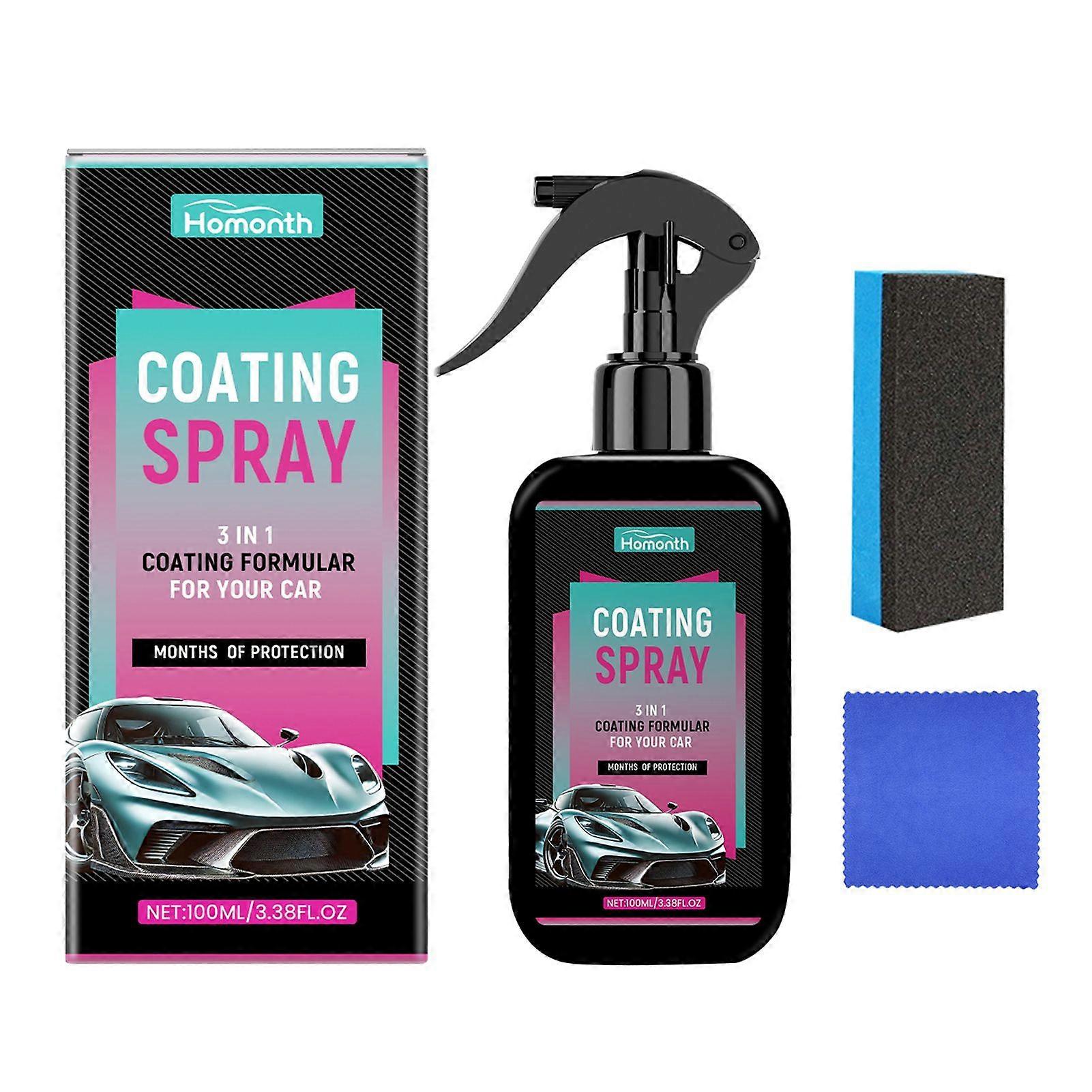 3 in 1 Ceramic Car Coating Spray 100ml Car Scratch Repair Nanos Spray with Towel/Sponge for SUV Truck