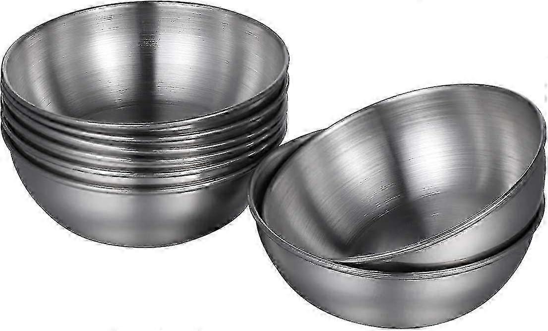 4 stykker rustfritt stål runde miniskåler husholdningskrydderfat (gull) (4-d-w) f26