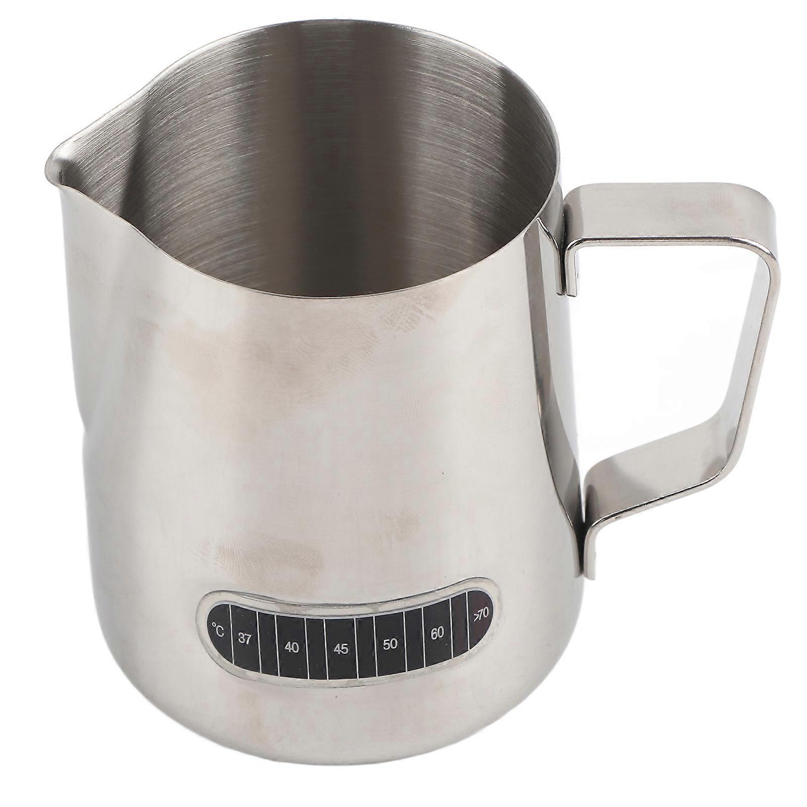 Coffee Pitcher Stainless Steel Latte Art Frothing Cup with Temperature Induction for Home Office